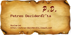 Petres Dezideráta névjegykártya