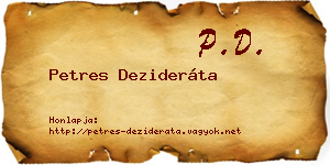 Petres Dezideráta névjegykártya